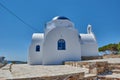 Iconic view of a typical greek orthodox church in Antiparos island, Cyclades, Greece Royalty Free Stock Photo