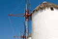Iconic windmills on the island of Mykonos, Greece Royalty Free Stock Photo