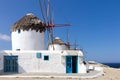 Iconic windmills, Mykonos, Greece Royalty Free Stock Photo