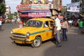 The iconic yellow ambassador taxi Kolkata