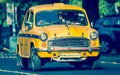 Iconic yellow taxi in Calcutta Kolkata India Royalty Free Stock Photo