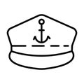 Icono plano Captain en gorra capitan azul en fondo blanco Royalty Free Stock Photo