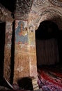 Iconographic scenes in Abuna Yemata church in Ethiopia Royalty Free Stock Photo