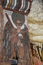 Iconographic scenes in Abuna Yemata church in Ethiopia Royalty Free Stock Photo