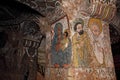 Iconographic scenes in Abuna Yemata church in Ethiopia Royalty Free Stock Photo