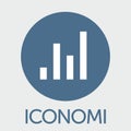 Iconomi ICN decentralized blockchain criptocurrency platform vector logo Royalty Free Stock Photo