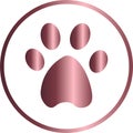 icon in the shape of a circle, paw Royalty Free Stock Photo