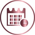 Vector circular icon, calendar