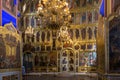 Iconostasis in the interior of Cathedral of the Nativity of the Virgin Mary. Suzdal, Russia Royalty Free Stock Photo