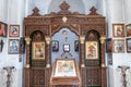 Iconostasis with a large number of Orthodox icons Royalty Free Stock Photo