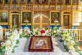 Iconostasis in the temple in honor