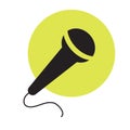 Black colored microphone vector art - music intrument Royalty Free Stock Photo