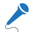 Blue colored microphone vector art - music intrument Royalty Free Stock Photo