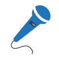 Blue colored microphone vector art - music intrument Royalty Free Stock Photo
