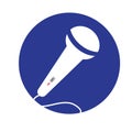Microphone iconic vector blue circle background Royalty Free Stock Photo