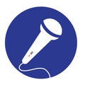 Microphone iconic vector blue circle background Royalty Free Stock Photo