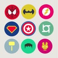 Icons, abstract, tweaked for superheroes and