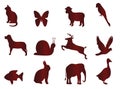 Icons for animals Royalty Free Stock Photo
