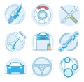 Icons of auto parts