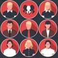 Icons avatars of business men and women Royalty Free Stock Photo