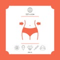 Women waist, weight loss, diet, waistline icon Royalty Free Stock Photo