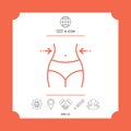 Women waist, weight loss, diet, waistline - line icon Royalty Free Stock Photo