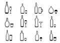 Icons bottles with glasses