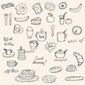 Icons breakfast foods