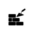 Icons brickwork and building trowel