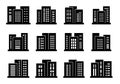 Icons buildings and company set, Vector bank and office collection on white background