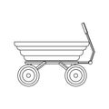 Icons of carts for gardening. Simple linear icons of wheelbarrows. Construction and hardware stores Royalty Free Stock Photo