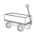 Icons of carts for gardening. Simple linear icons of wheelbarrows. Construction and hardware stores Royalty Free Stock Photo