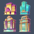 Icons of casino buildings Royalty Free Stock Photo