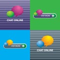 Icons of chat online for communication internet