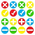 Icons - checkmarks, crosses, pluses and minuses