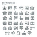 35 icons on city amenities