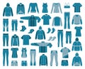 Icons of clothes for sports and workouts