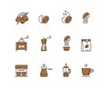 icons coffee bean cup maker syphon collection Royalty Free Stock Photo