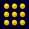 Icons coins for the game interface.