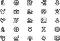 Epilepsy icons collection is a vector illustration with editable stroke. Royalty Free Stock Photo