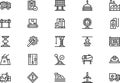 Industrial process icons collection is a vector illustration with editable stroke. Royalty Free Stock Photo