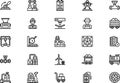 Industrial process icons collection is a vector illustration with editable stroke. Royalty Free Stock Photo