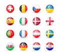 Icons of 16 countries of the best national football teams 2020