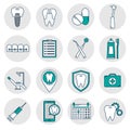 Icons in dental linear style