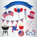 Icons design for 4th of July Independence day Royalty Free Stock Photo