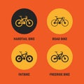 Icons Different Bicycle Bikes Option 3