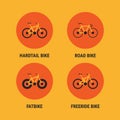 Icons Different Bicycle Bikes Option 2