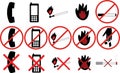 Icons with different prohibitions