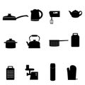 Icons of different types of kitchen appliances