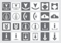 Icons for downloading files. Set of vector icons for website or app. Various simple download icon, from the background Royalty Free Stock Photo